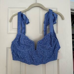 Elegant Blue Lace Bralette